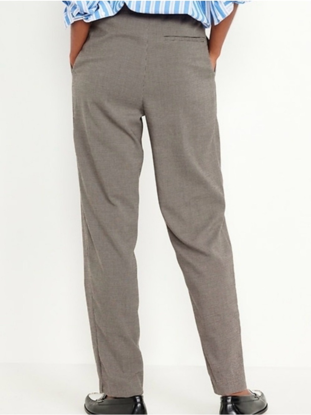 Old Navy Billie Straight Trousers with Tie Waistband - Houndstooth - Picture 2 of 6
